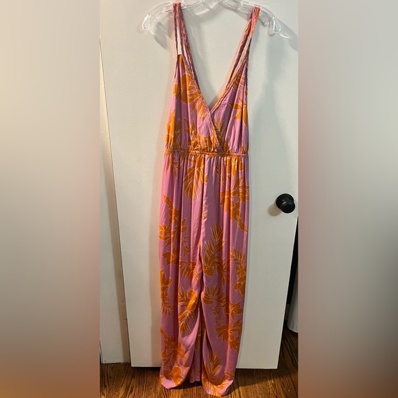 Bila Pants - Bila Pink and Orange Floral Jumpsuit